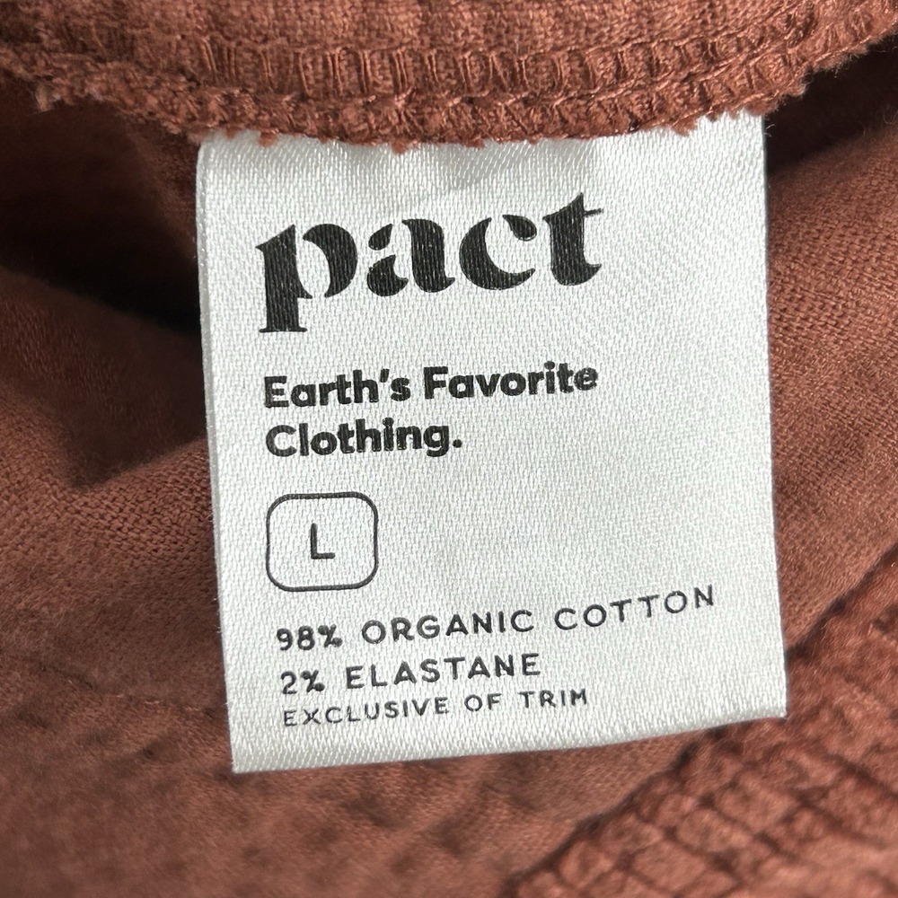 Pact Corduroy Organic Cotton Pants Women Size Large  Rust Brown Casual - Picture 8 of 9
